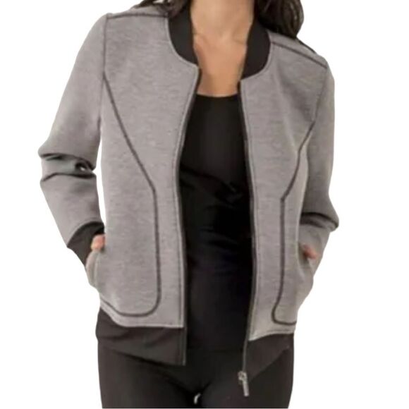Reebok-RBX Tempo Scuba Bomber Women’s 
Jacket Size Medium Grey/Black - Picture 1 of 12